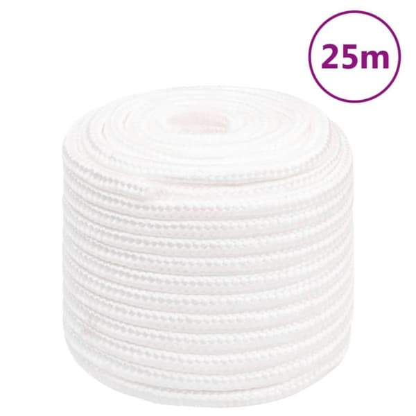 vidaXL tovværk til båd 16 mm 25 m polypropylen hvid