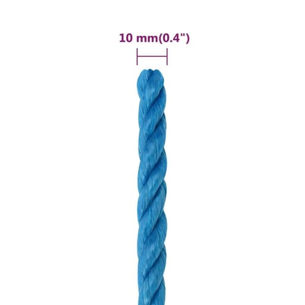vidaXL arbejdsreb 10 mm 25 m polypropylen blå