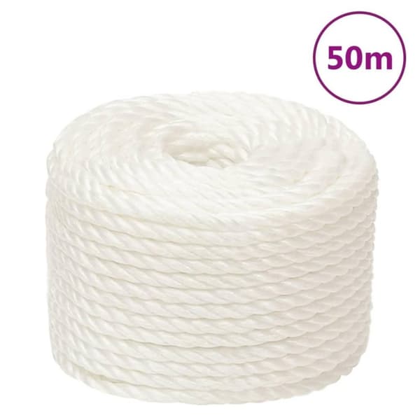 vidaXL Työköysi valkoinen 20 mm 50 m polypropeeni