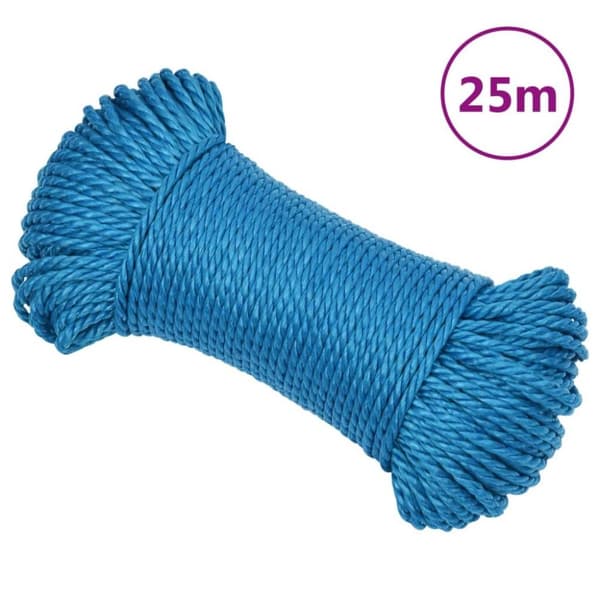vidaXL Työköysi Sininen 8 mm 25 m Polypropeeni