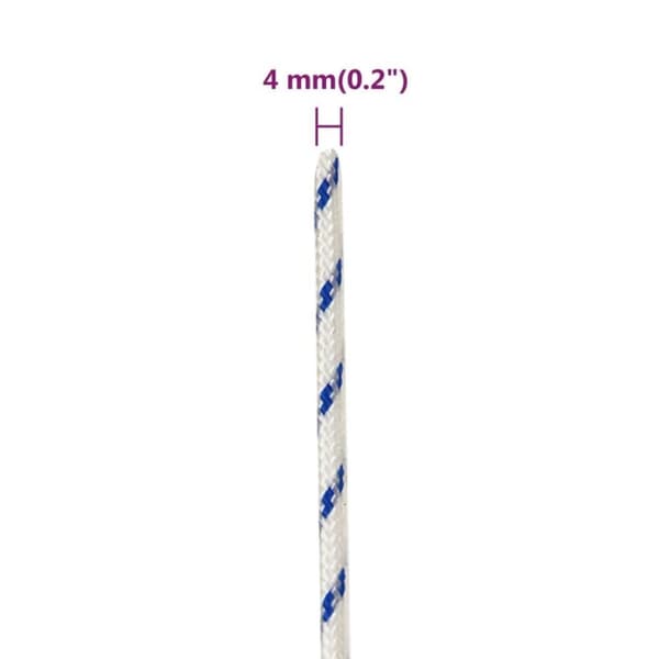 vidaXL tovværk til båd 4 mm 50 m polypropylen hvid