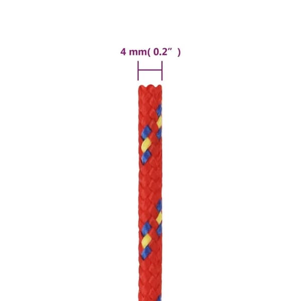 vidaXL Veneköysi punainen 4 mm 250 m polypropeeni
