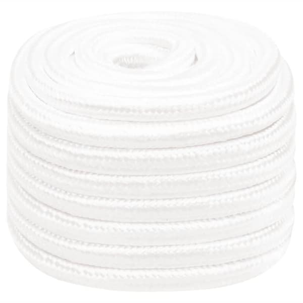 vidaXL Veneköysi täysvalkoinen 20 mm 25 m polypropeeni