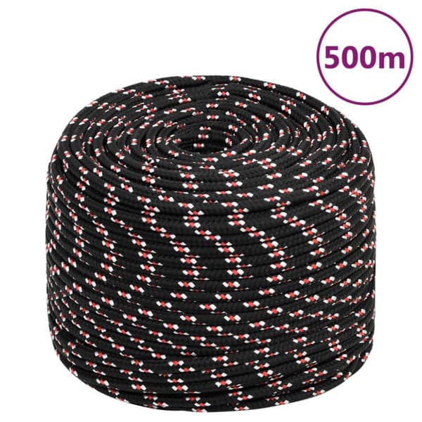 vidaXL tovværk til båd 10 mm 500 m polypropylen sort