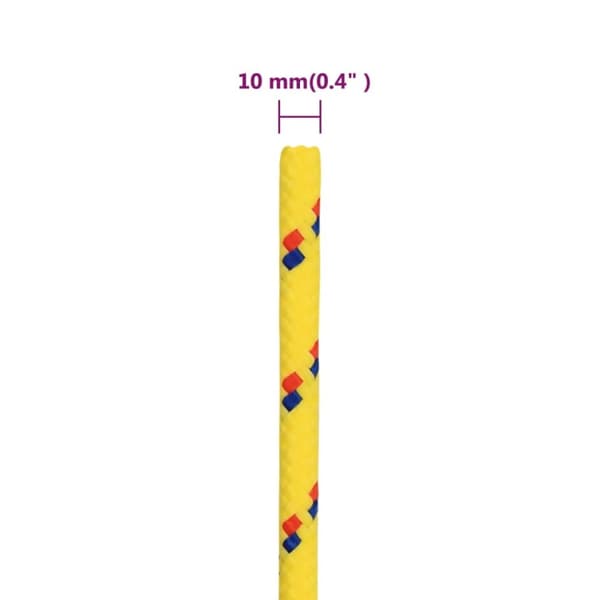 vidaXL Veneköysi keltainen 10 mm 25 m polypropeeni