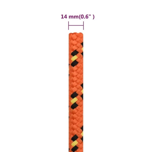 vidaXL tovværk til båd 14 mm 250 m polypropylen orange