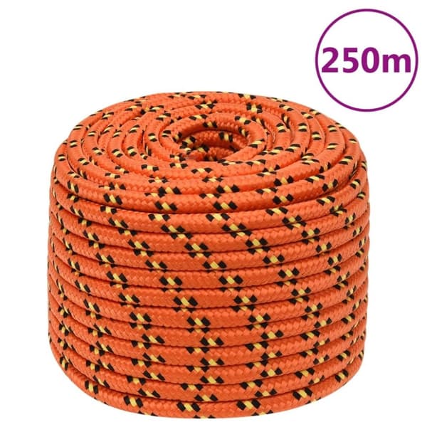 vidaXL tovværk til båd 14 mm 250 m polypropylen orange