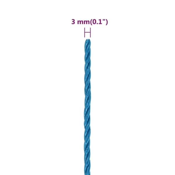vidaXL arbejdsreb 3 mm 25 m polypropylen blå