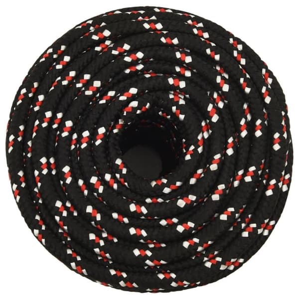 vidaXL tovværk til båd 12 mm 100 m polypropylen sort