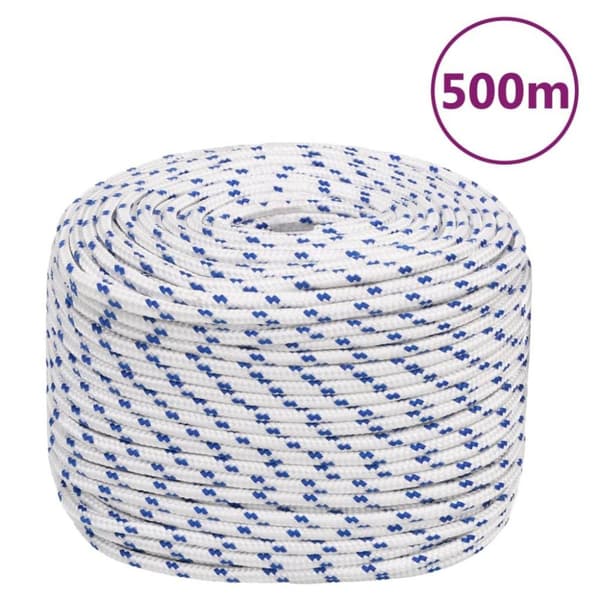 vidaXL tovværk til båd 10 mm 500 m polypropylen hvid