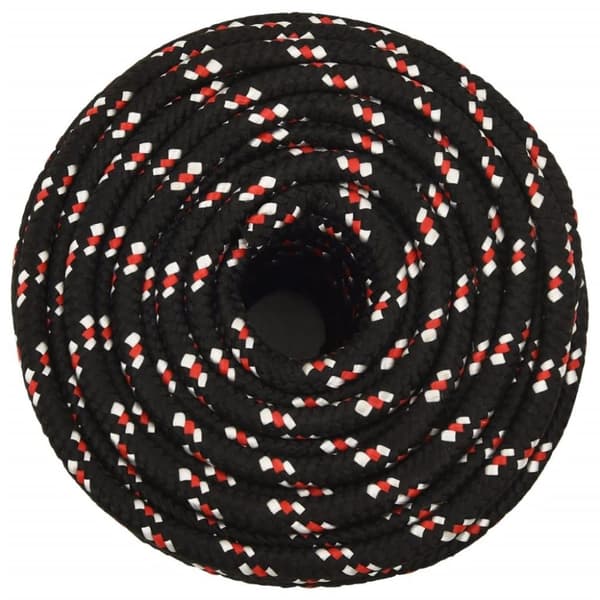 vidaXL tovværk til båd 14 mm 25 m polypropylen sort