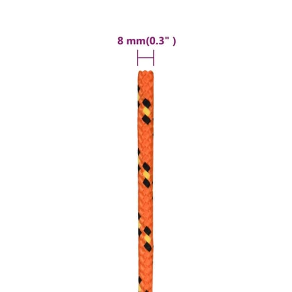 vidaXL tovværk til båd 8 mm 100 m polypropylen orange