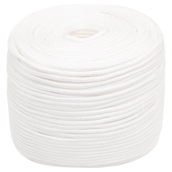 vidaXL Veneköysi täysvalkoinen 8 mm 100 m polypropeeni
