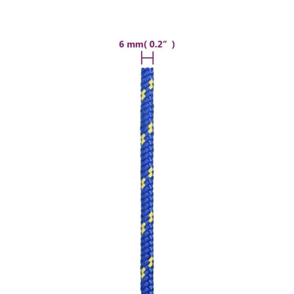 vidaXL tovværk til båd 6 mm 50 m polypropylen blå