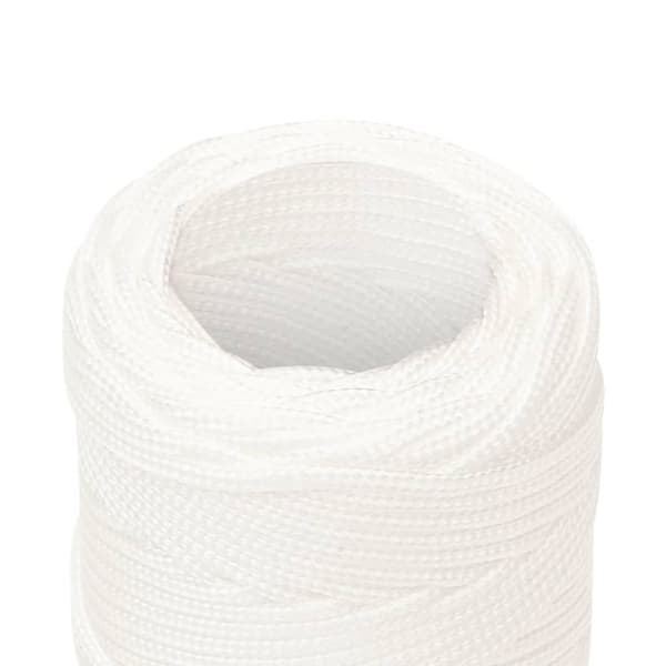 vidaXL Veneköysi täysvalkoinen 2 mm 500 m polypropeeni