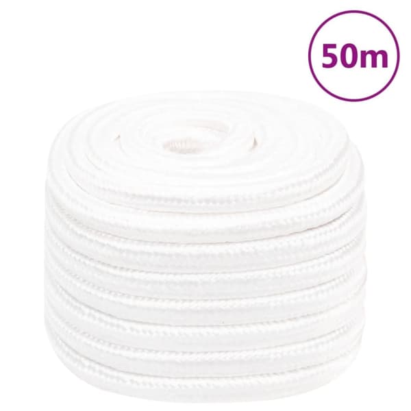 vidaXL tovværk til båd 20 mm 50 m polypropylen hvid