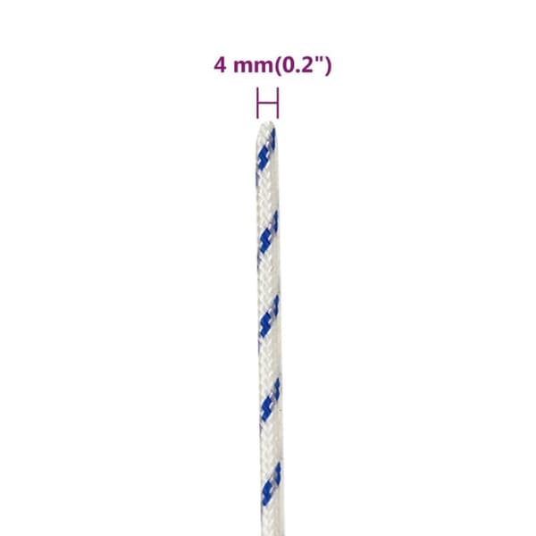vidaXL tovværk til båd 4 mm 25 m polypropylen hvid