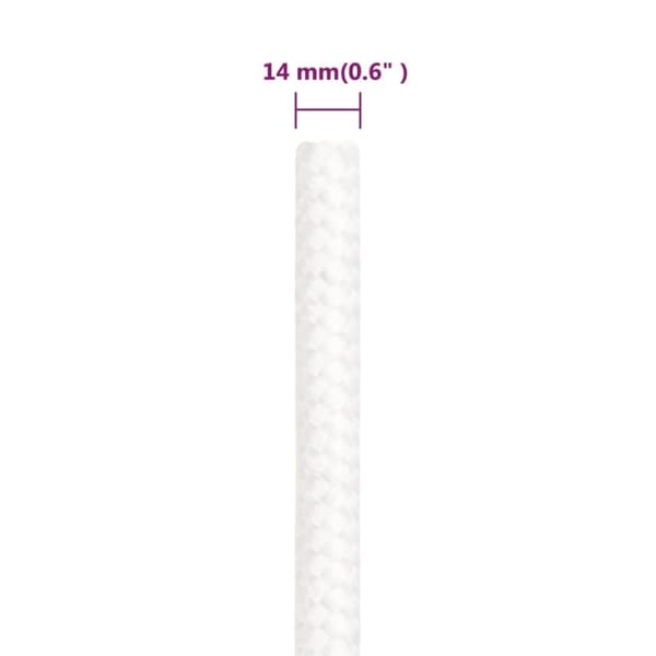 vidaXL tovværk til båd 14 mm 50 m polypropylen hvid