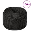 Miniatyrbillede 1 af 7: vidaXL arbejdsreb 16 mm 100 m polypropylen sort