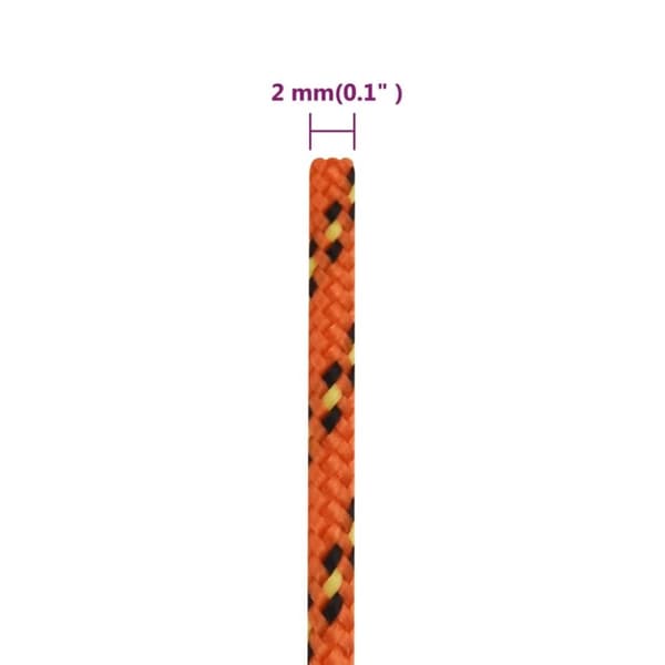 vidaXL Veneköysi oranssi 2 mm 50 m polypropeeni
