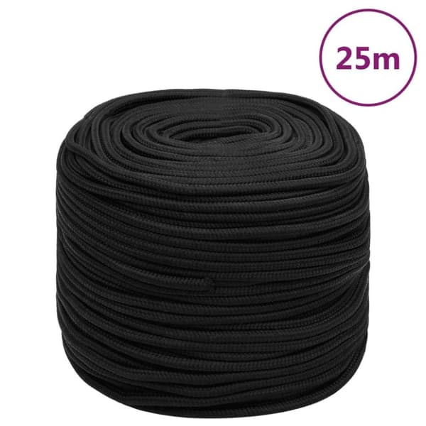 vidaXL tovværk til båd 8 mm 25 m polypropylen sort