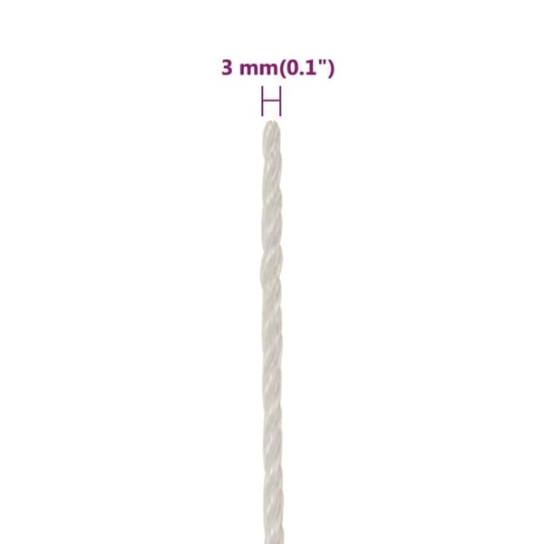 vidaXL arbejdsreb 3 mm 25 m polypropylen hvid