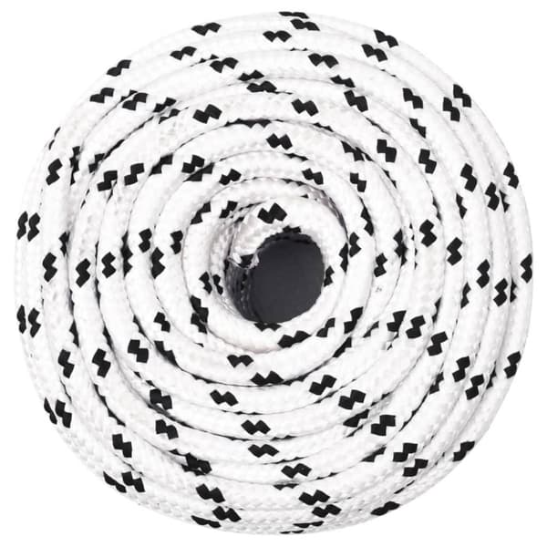 vidaXL flettet tovværk 6 mm x 25 m polyester hvid