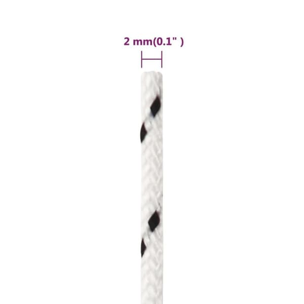 vidaXL flettet tovværk 2 mm x 250 m polyester hvid