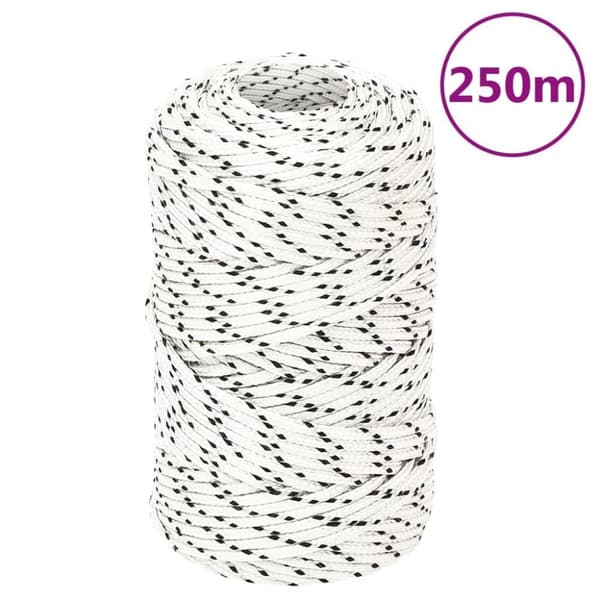 vidaXL flettet tovværk 2 mm x 250 m polyester hvid