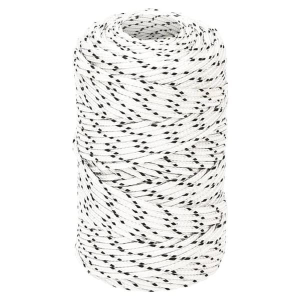 vidaXL flettet tovværk 2 mm x 250 m polyester hvid