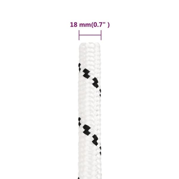 vidaXL arbejdsreb 18 mm 50 m polyester hvid