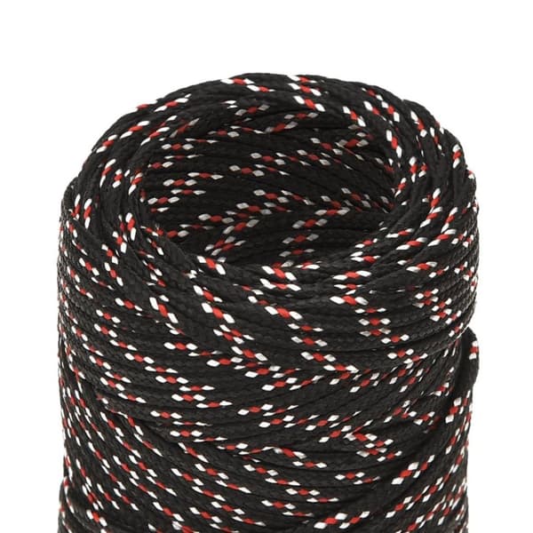 vidaXL Båttau svart 2 mm 25 m polypropylen
