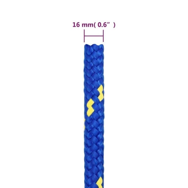 vidaXL Båttau blå 16 mm 25 m polypropylen