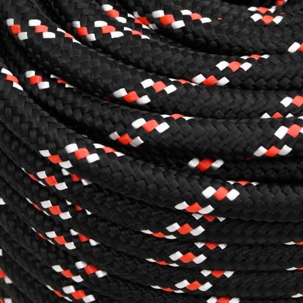vidaXL Båttau svart 18 mm 100 m polypropylen