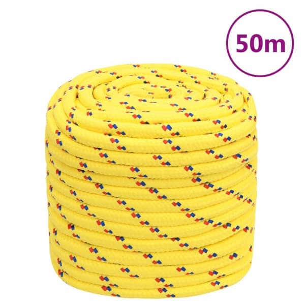 vidaXL tovværk til båd 16 mm 50 m polypropylen gul
