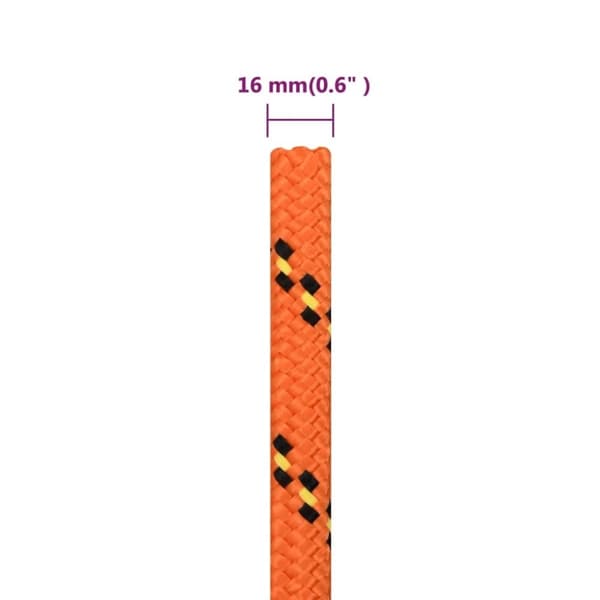 vidaXL tovværk til båd 16 mm 50 m polypropylen orange