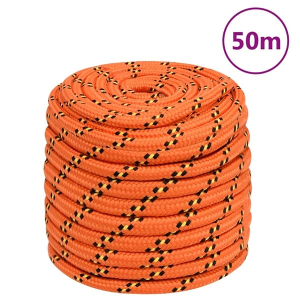 vidaXL tovværk til båd 16 mm 50 m polypropylen orange