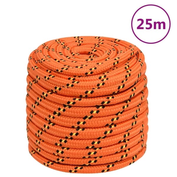 vidaXL tovværk til båd 16 mm 25 m polypropylen orange