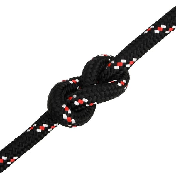 vidaXL Båttau svart 20 mm 50 m polypropylen