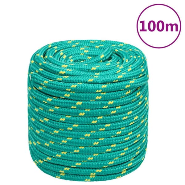 vidaXL Båttau grønn 16 mm 100 m polypropylen