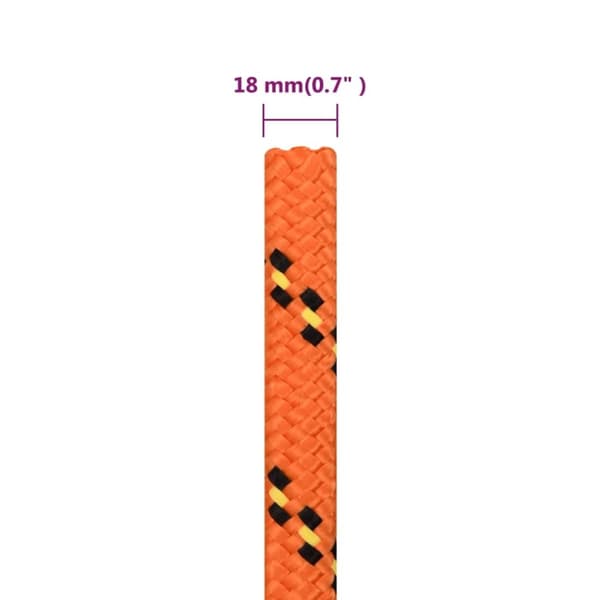 vidaXL Båttau oransje 18 mm 50 m polypropylen