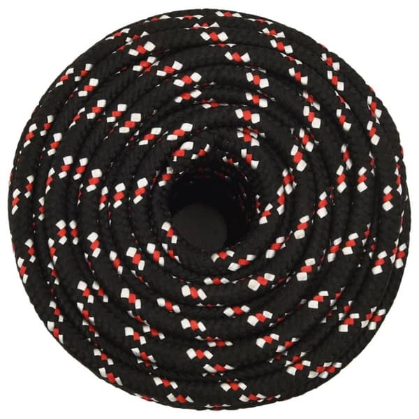 vidaXL Båttau svart 16 mm 100 m polypropylen