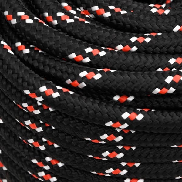 vidaXL Båttau svart 16 mm 100 m polypropylen