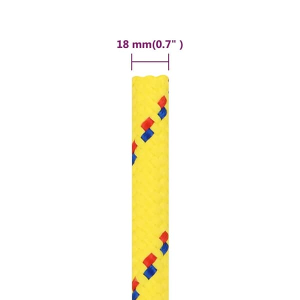 vidaXL Båttau gul 18 mm 50 m polypropylen
