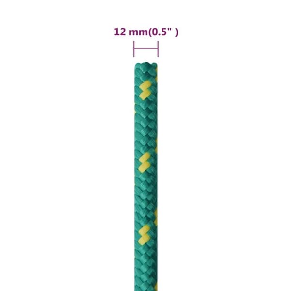 vidaXL Båtlina grön 12 mm 50 m polypropen