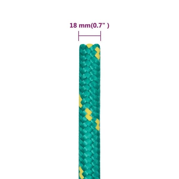 vidaXL Båttau grønn 18 mm 25 m polypropylen