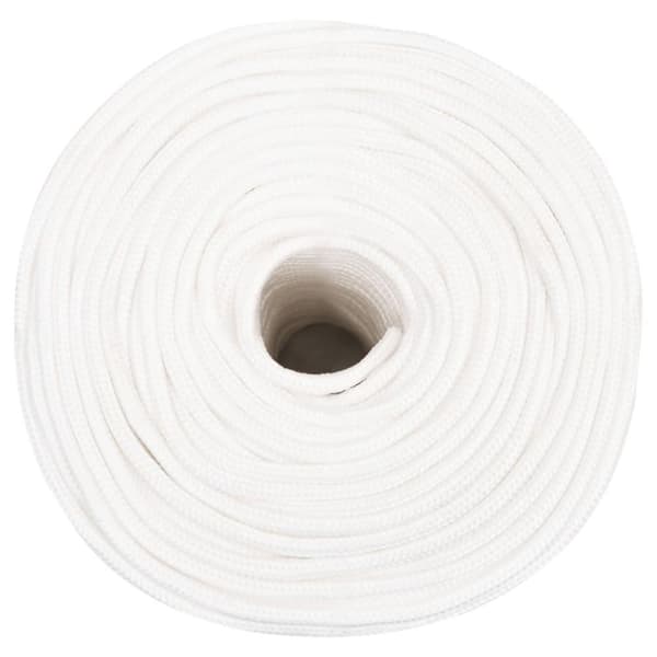 vidaXL Båttau helhvit 6 mm 25 m polypropylen