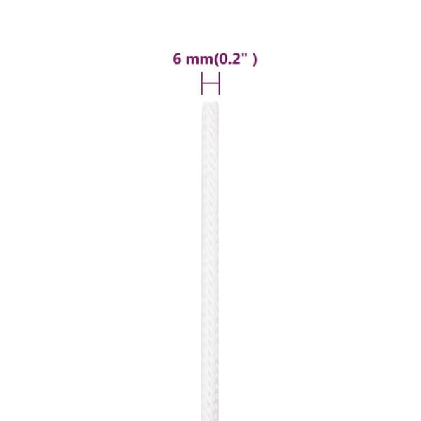 vidaXL Båttau helhvit 6 mm 25 m polypropylen