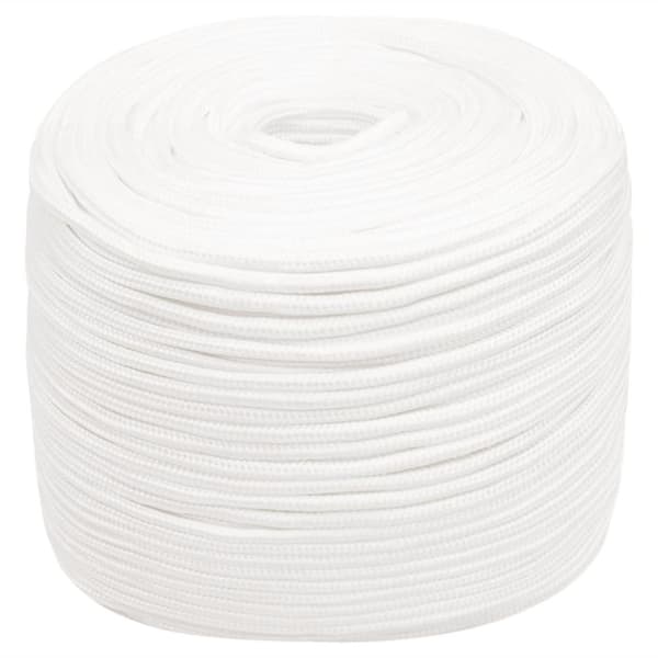 vidaXL Båttau helhvit 6 mm 25 m polypropylen