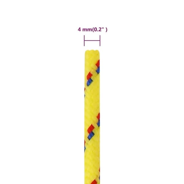 vidaXL Båttau gul 4 mm 50 m polypropylen